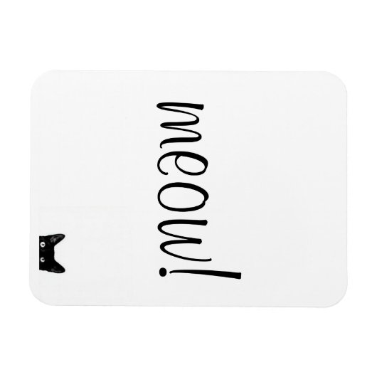 Meow Black Cat Anpassbares Magnet (Horizontal)
