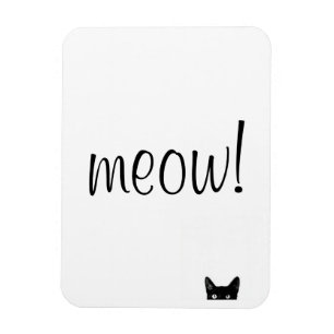Meow Black Cat Anpassbares Magnet