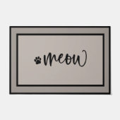 Meow Black Cat Doormat, Funny Kitty Cat Doormat Fußmatte (Vorderseite)