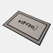 Meow Black Cat Doormat, Funny Kitty Cat Doormat Fußmatte (Schrägansicht)