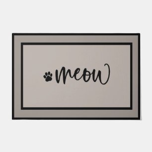 Meow Black Cat Doormat, Funny Kitty Cat Doormat Fußmatte