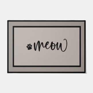 Meow Black Cat Doormat, Funny Kitty Cat Doormat Fußmatte