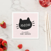 Meow Black Cat Face Pink Girl Baby Dusche Serviette (Beispiel)