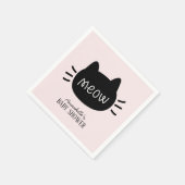 Meow Black Cat Face Pink Girl Baby Dusche Serviette (Ecke)