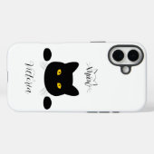Meow Black Cat Golden Eyes anpassbar Case-Mate iPhone Hülle (Rückseite (Horizontal))
