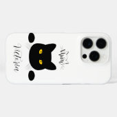 Meow Black Cat Golden Eyes anpassbar Case-Mate iPhone Hülle (Rückseite (Horizontal))