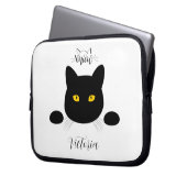 Meow Black Cat Golden Eyes anpassbar Laptopschutzhülle (Vorderseite Links)