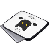 Meow Black Cat Golden Eyes anpassbar Laptopschutzhülle (Vorne Knopf)