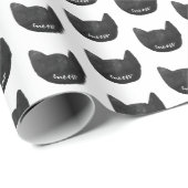 Meow Black Cats Geburtstag Geschenkpapier (Rolleneckpunkt)