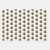 Meow Black Kitty Cat Fishbone Pattern Pink Geschenkpapier Set (Vorderseite 2)