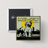 Meow Cat Art - Vintag Button (Vorne & Hinten)
