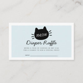 Meow Cat Blue Baby Duschkabine Windelwanne Raffle Begleitkarte