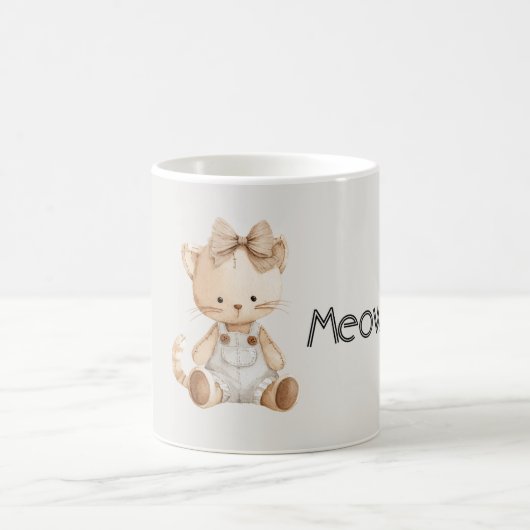 Meow Cat Bow Kaffeetasse (Mittel)