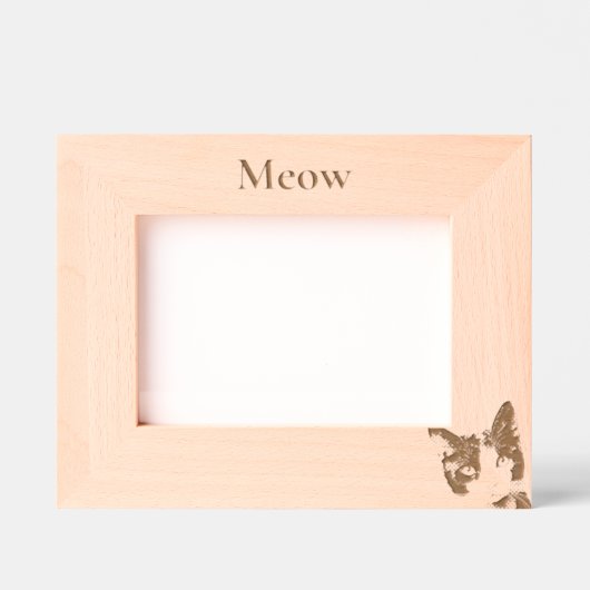 Meow Cat Face Geätzte Rahmen (Vorderseite)