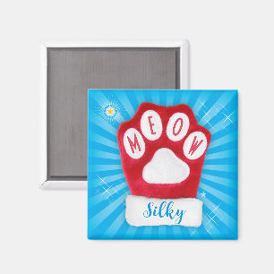 MEOW Cat fröhliche Weihnachtsfeiertage Rote Paw Sa Magnet