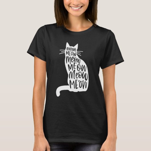 Meow Cat Funny Cat T-Shirt (Vorderseite)