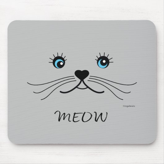MEOW-Cat-Gesichtspflege Grafik Cool Mousepad (Vorne)