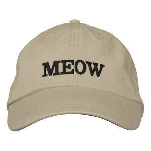 MEOW CAT HATS BESTICKTE BASEBALLKAPPE
