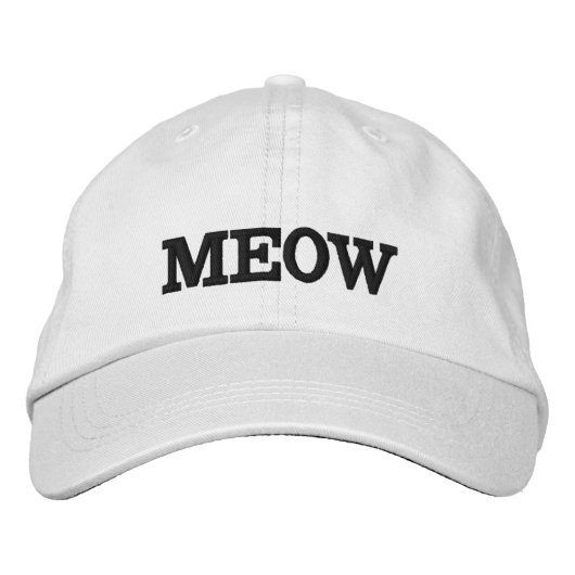 MEOW CAT HATS BESTICKTE BASEBALLKAPPE (Vorderseite)