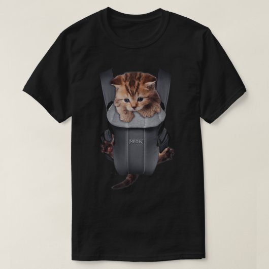 Meow Cat Kitten Carrier T-Shirt (Design vorne)