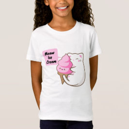 Meow Cat Liebe Ice Creme T-Shirt