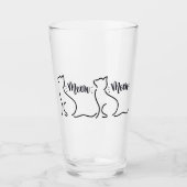 Meow Cat Line Art | Minimalistisches Chat-Design Glas (Vorderseite)