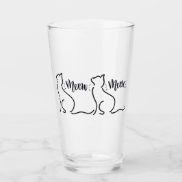 Meow Cat Line Art | Minimalistisches Chat-Design Glas