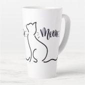 Meow Cat Line Art | Minimalistisches Chat-Design Milchtasse (Rechte Ecke)