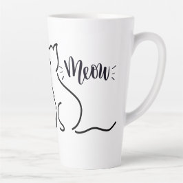 Meow Cat Line Art | Minimalistisches Chat-Design Milchtasse