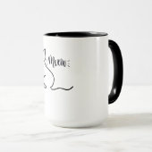 Meow Cat Line Art | Minimalistisches Chat-Design Tasse (VorderseiteRechts)