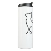 Meow Cat Line Art | Minimalistisches Chat-Design Thermosbecher (Nach links gedreht)