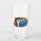 Meow Cat Lover - blaue Katze Glas (Vorderseite)