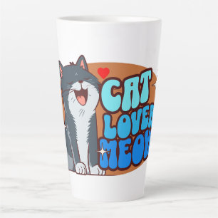 Meow Cat Lover - blaue Katze Milchtasse