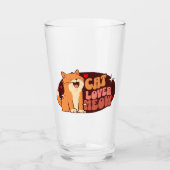 Meow Cat Lover - orange Katze Glas (Vorderseite)
