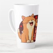 Meow Cat Lover - orange Katze Milchtasse (Linke Ecke)