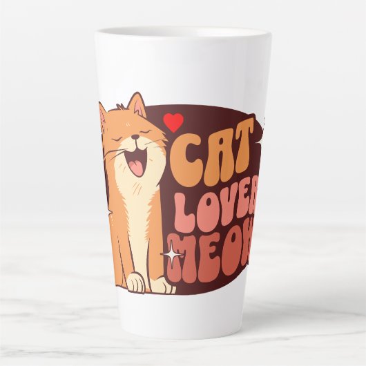 Meow Cat Lover - orange Katze Milchtasse (Vorderseite)