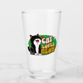 Meow Cat Lover - schwarze Katze Glas (Vorderseite)