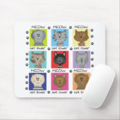 Meow Cat Lover Tshirts und Geschenke Mousepad (Mit Mouse)