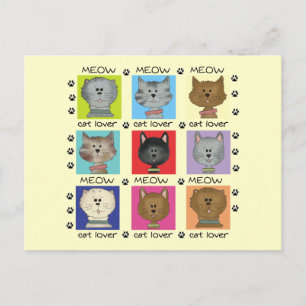 Meow Cat Lover Tshirts und Geschenke Postkarte