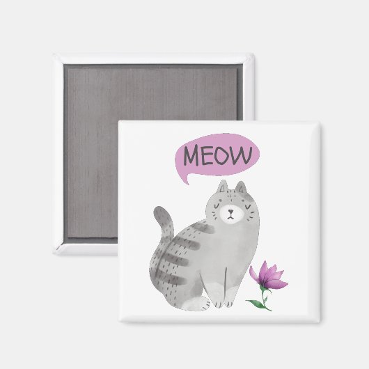 Meow Cat Magnet (Vorderseite/Rückseite)