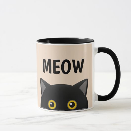 MEOW CAT PEEKING KAFFEE MUGS TASSE (Rechts)