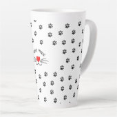 Meow cat Pfoten rotes Herz Latte Tasse (Rechte Ecke)