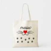 Meow Cat Pfows Tragetasche (Vorne)