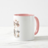 Meow Cat Pink Hat Heart Tasse (VorderseiteRechts)