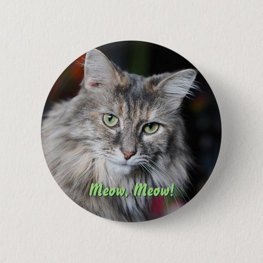 Meow Cat Portrait Button (Vorderseite)