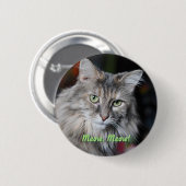 Meow Cat Portrait Button (Vorne & Hinten)