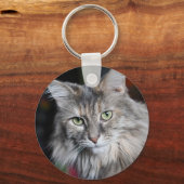 Meow Cat Portrait Schlüsselanhänger (Rückseite)