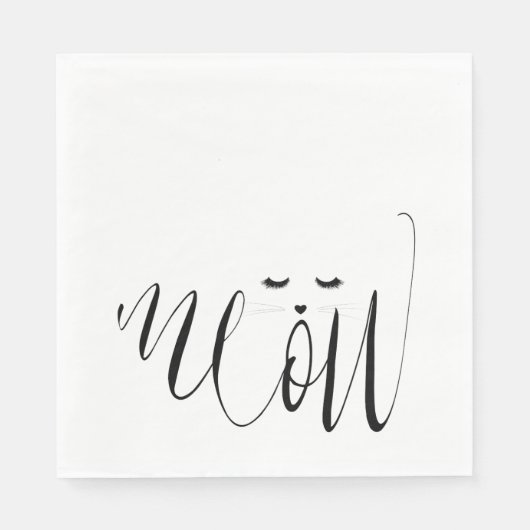 Meow Cat Serviette (Vorderseite)