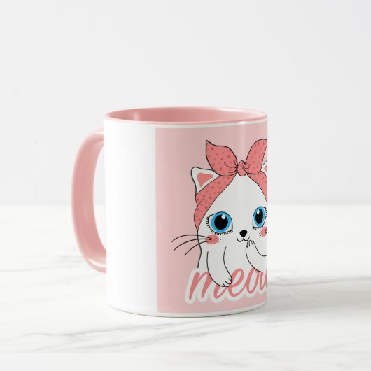 Meow Cat Tasse (Vorderseite Links)