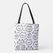 Meow Cat Tote Bag Tasche (Rückseite)
